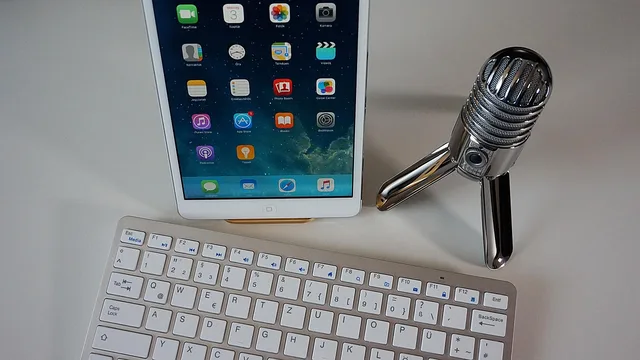 microphone, keyboard, tablet, podcast, condenser microphone, home office, podcast, podcast, podcast, podcast, podcast. How a podcast business tracks cash flow week to week, explained