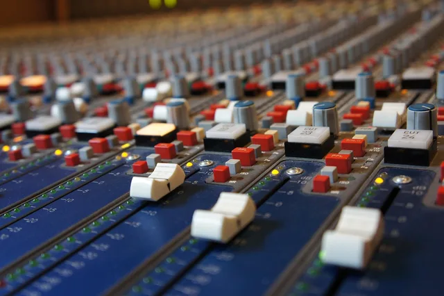 fader, analog, sound studo, mixing, console, desk, mixer, sound, equalizer, recording, recording studio, mixer, recording studio, recording studio, recording studio, recording studio, recording studio. Podcast editing costs Canada vs US: a hypothetical example
