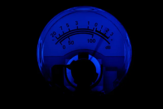 technology, instrument, advertisement, vu, by meter, db, volume, analog, needle, power, music playback, audio, music, sound, level, sound level, amplifier, scale. 3 podcast episode editing mistakes that cost US creators money
